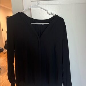 Black Women's V-Neck Long Sleeve Top
